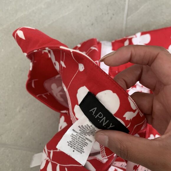 Red Floral APNY A Line Summer Dress Size M - Picture 5 of 5